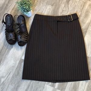 Brown pin stripe skirt